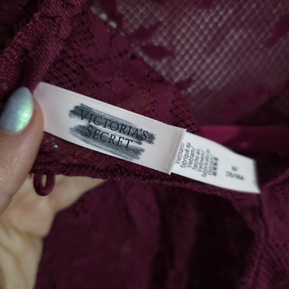 Victoria's Secret Dream Angels Lace Bodysuit Maroon Red Medium - Picture 9 of 12